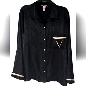 Victoria's Secret Longsleeve Button Down Sleep Shirt Size XL
